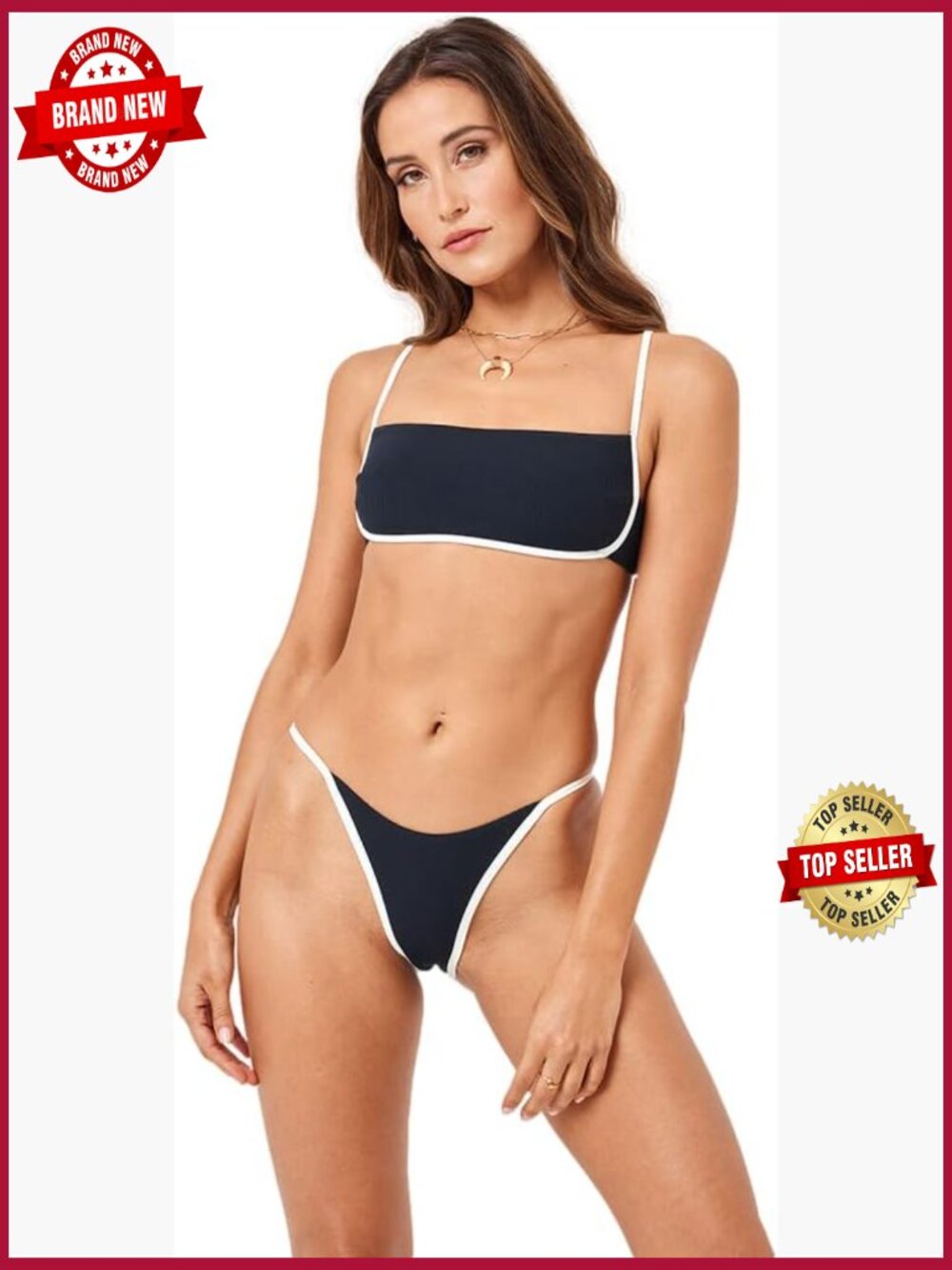 Ribbed Bikini Top with Adjustable Straps & Removable Pads